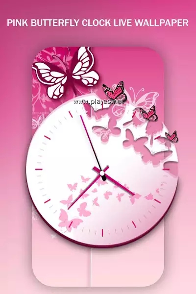 Pink Butterfly Clock1